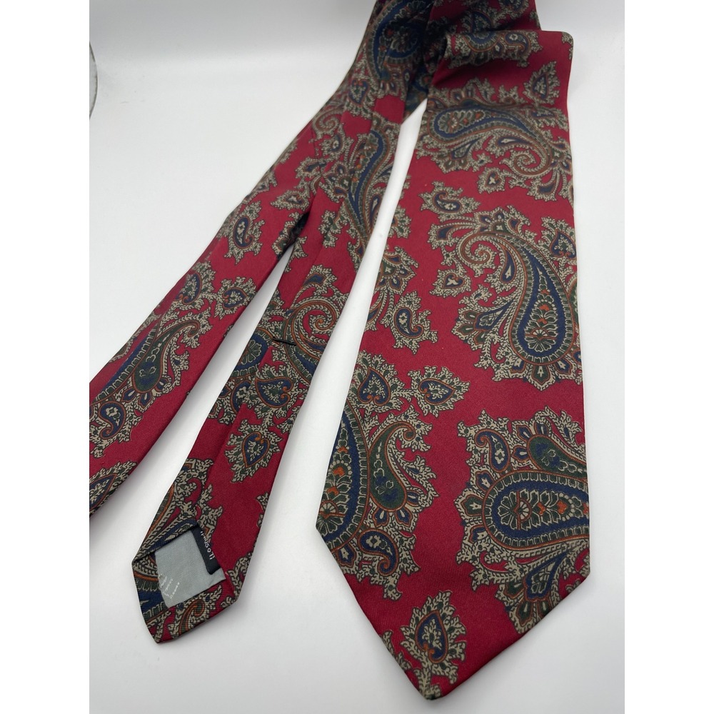 Robert Talbott Nordstrom Mens Red Paisley Silk Hand Sewn Necktie Classic Tie
